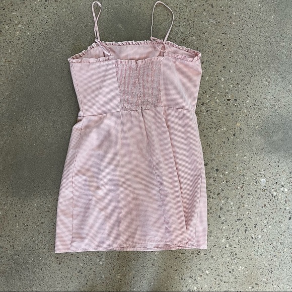 L.A. Hearts Pink White Plaid Spaghetti Strap Dress - Picture 2 of 3